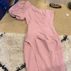 Astr Blush One-Shoulder Dress